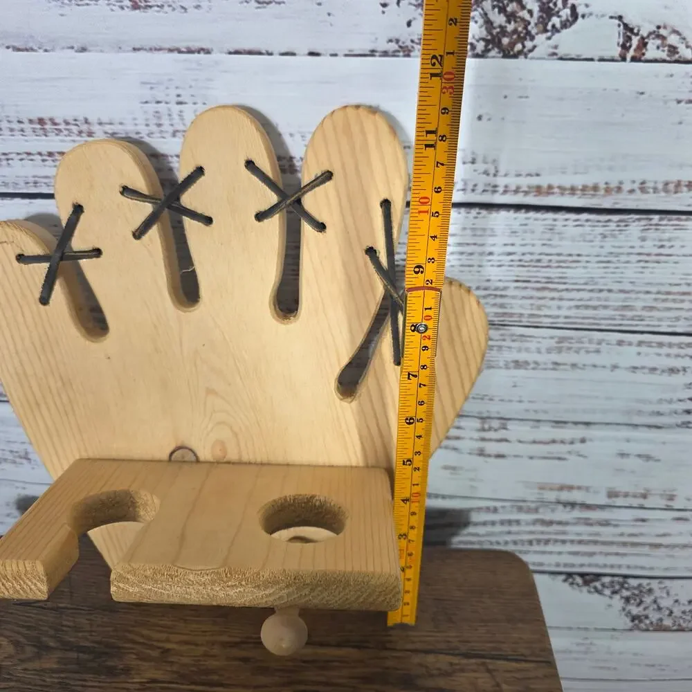 Wooden Baseball Display for Glove Bat Holder Display Wall Decoration